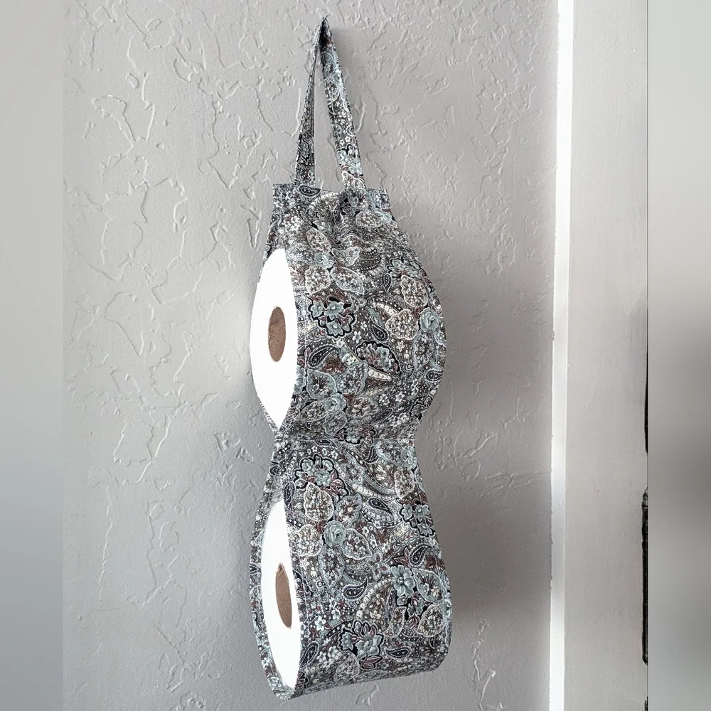 Paisley TP Toilet Paper Towel Holder Storage Solution Guest Bathroom